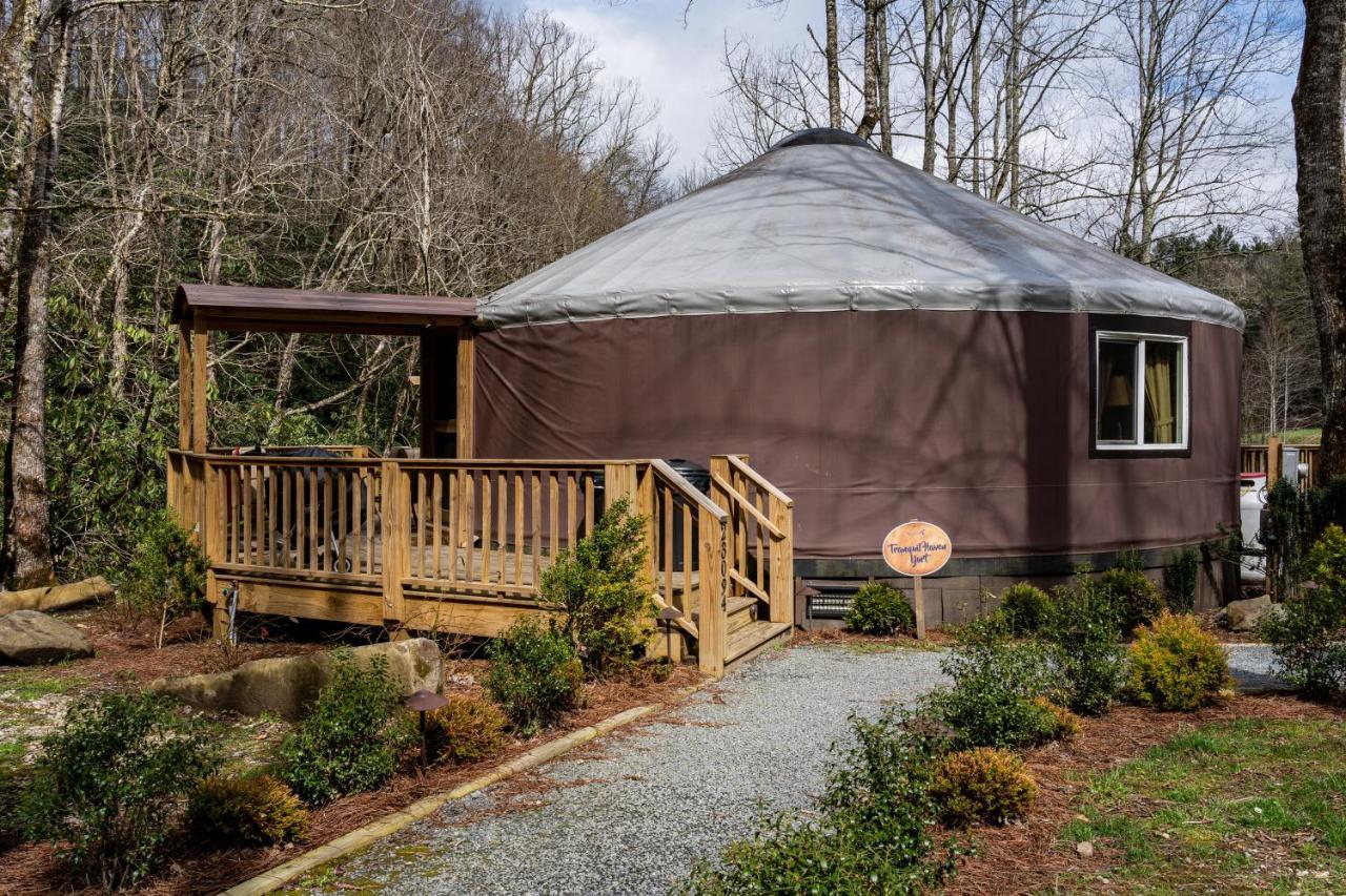 Tranquil Haven Luxy Yurt - Creekside Glamping With Private Hot Tub Villa Topton Exterior photo